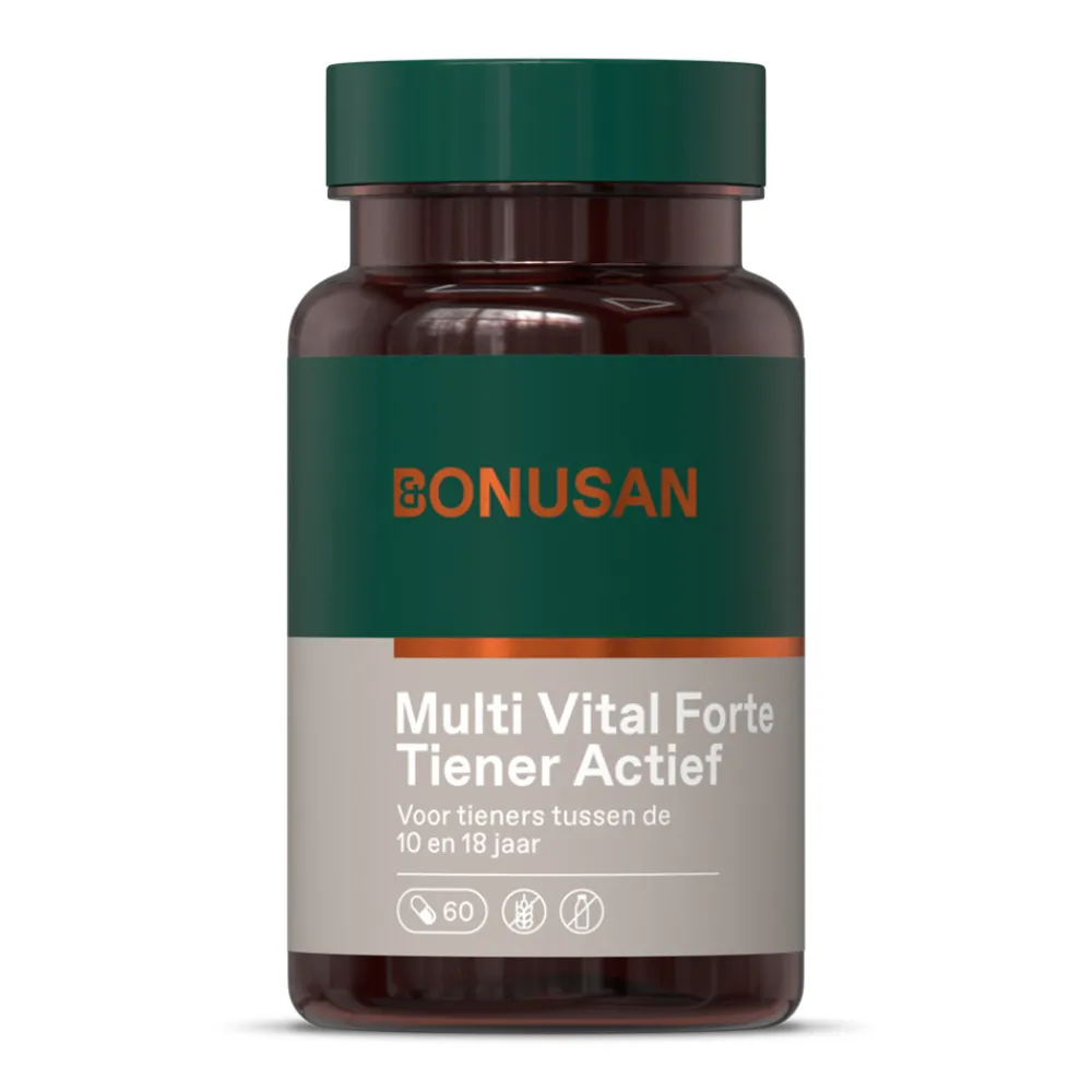 Vitaminen Kind|Multi Vitaminen En Mineralen<Bonusan 2x Multi Vital Forte Tiener Actief 60 vegacapsules