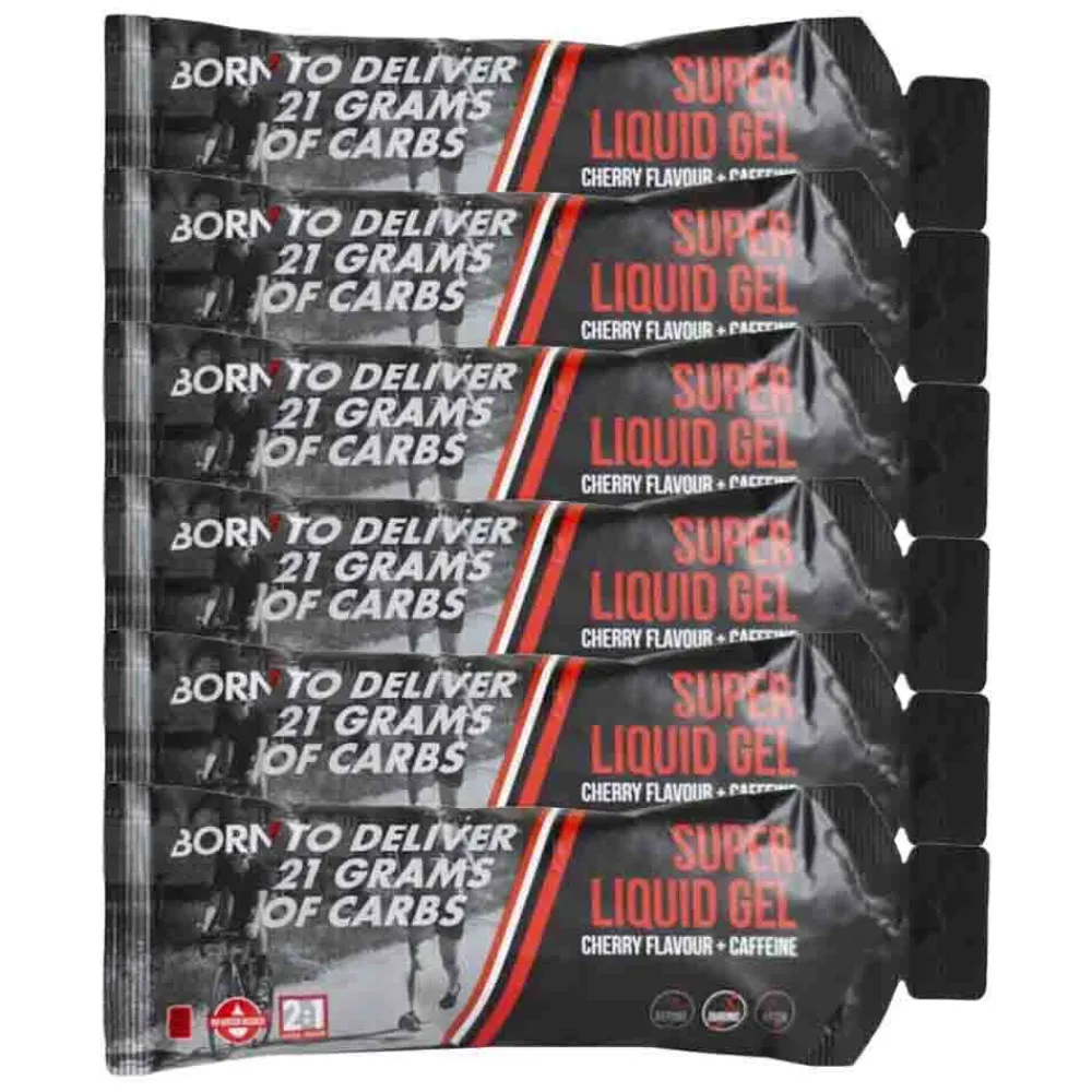 Sportvoeding & Drank<Born 6x Drinkgel Super Liquid Cherry & Caffein 55 ml