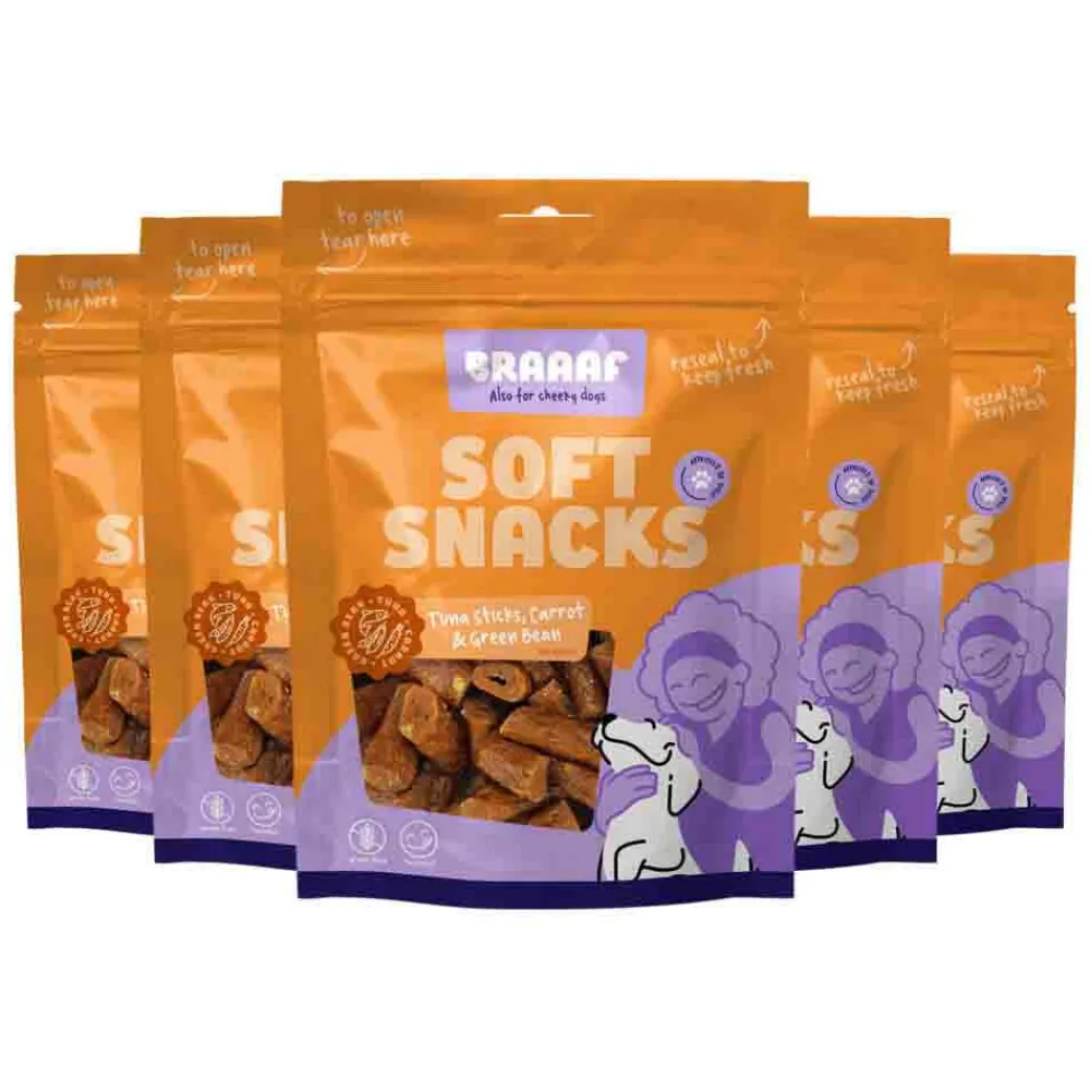 5x Sticks Hondensnack Tonijn - Wortel - Sperzieboon 85 gr^Braaaf Online