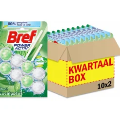 Toiletartikelen<Bref 10x Toiletblok Power Activ Pro Nature Munt Eucalyptus 2 stuks