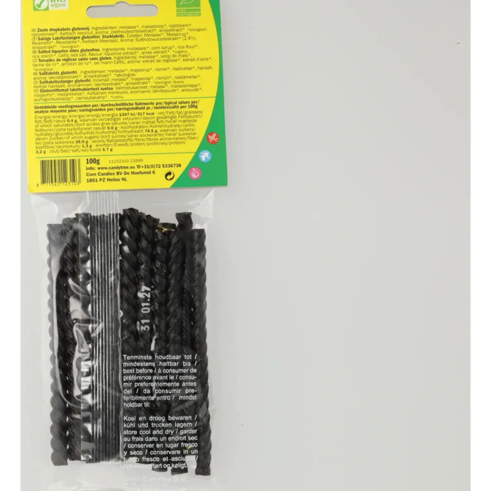 New 6x Dropkabels Zout Biologisch 100 gr Snoep