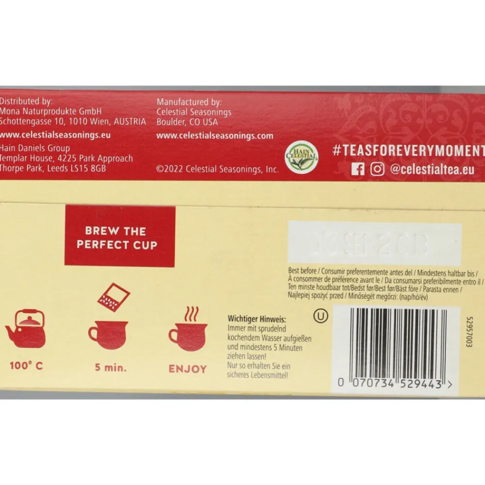 Thee<Celestial Seasonings 3x Rooibos Madagaskar Vanille 20 stuks