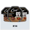 Hondenvoer<Cesar 14x Cuisine in Saus Kuipje Kalkoen en Rund 150 gr