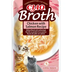 12x Broth Kattensnack Chicken & Salmon 40 gr^Ciao Discount