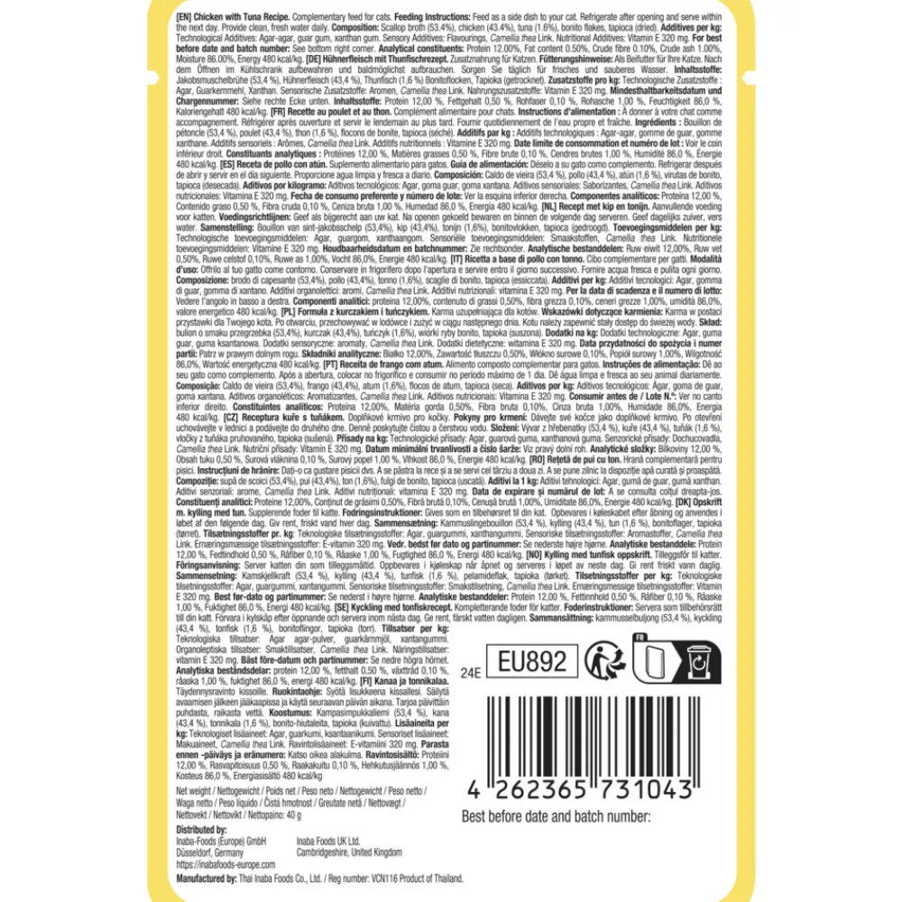 12x Dashi Delights Delicate Flakes Kattenvoer Nat Chicken & Tuna 40 gr^Ciao