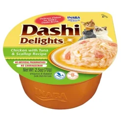 Sale 6x Dashi Delights Kattenvoer Nat Chicken & Tuna & Scallop 70 gr Kattenvoer