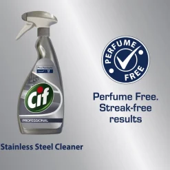 6x Roestvrij Staal Onderhoudsmiddel Pro Formula 750 ml^Cif Professional Clearance