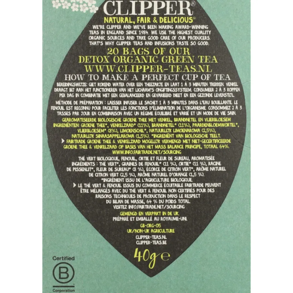 Sale 3x Thee Detox Green Tea 20 stuks Thee