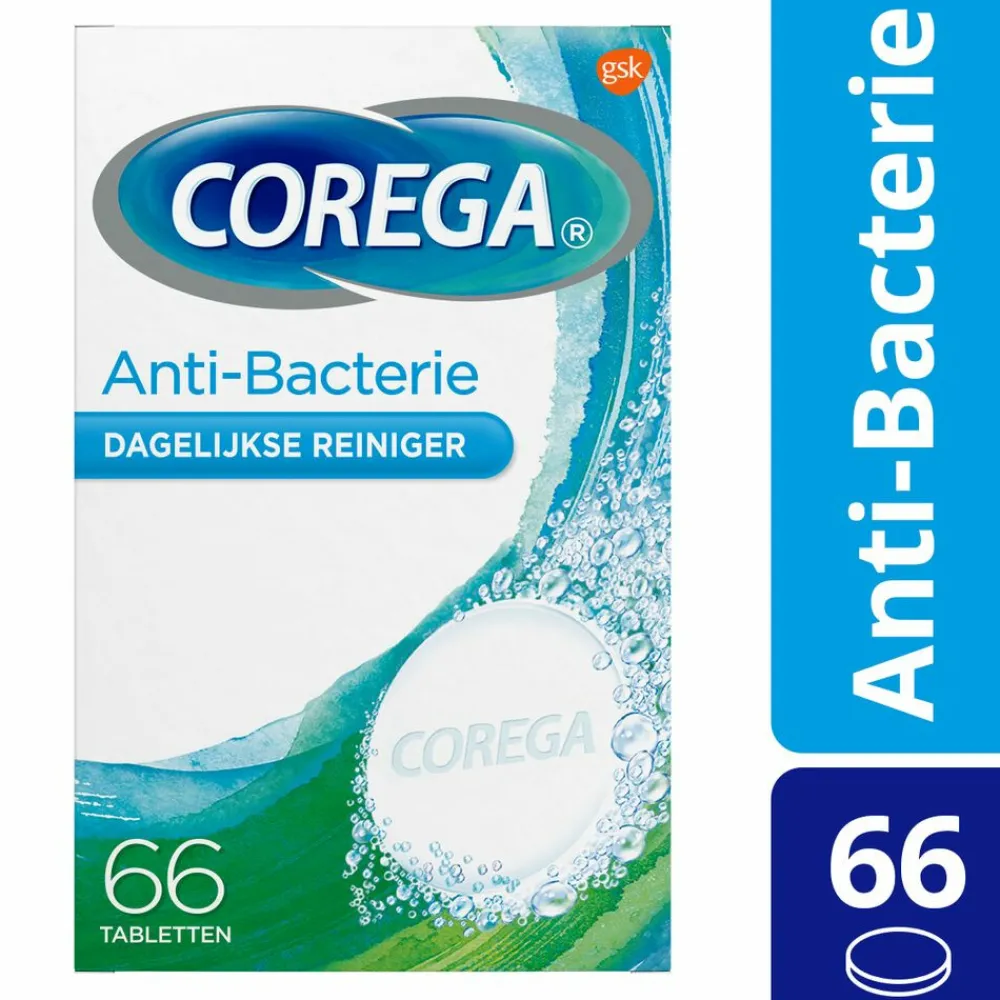 Specialistische Mondverzorging<Corega 3x Tabs Anti Bacterieel 66 stuks