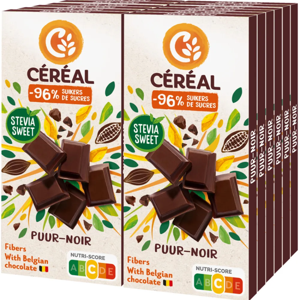 Chocolade<Céréal 12x Chocoladetablet Puur 85 gr