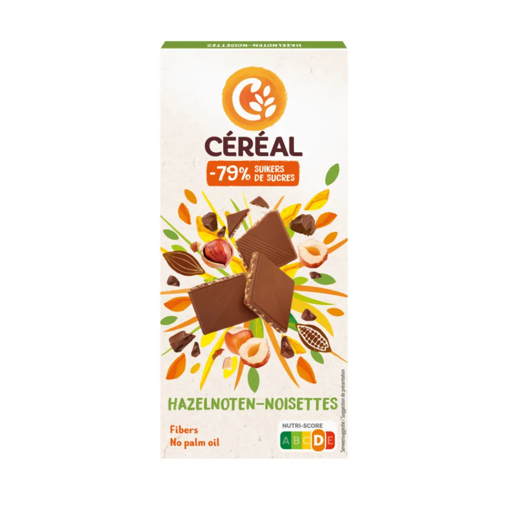 Chocolade<Céréal 12x Chocotablet Hazelnoot 80 gr