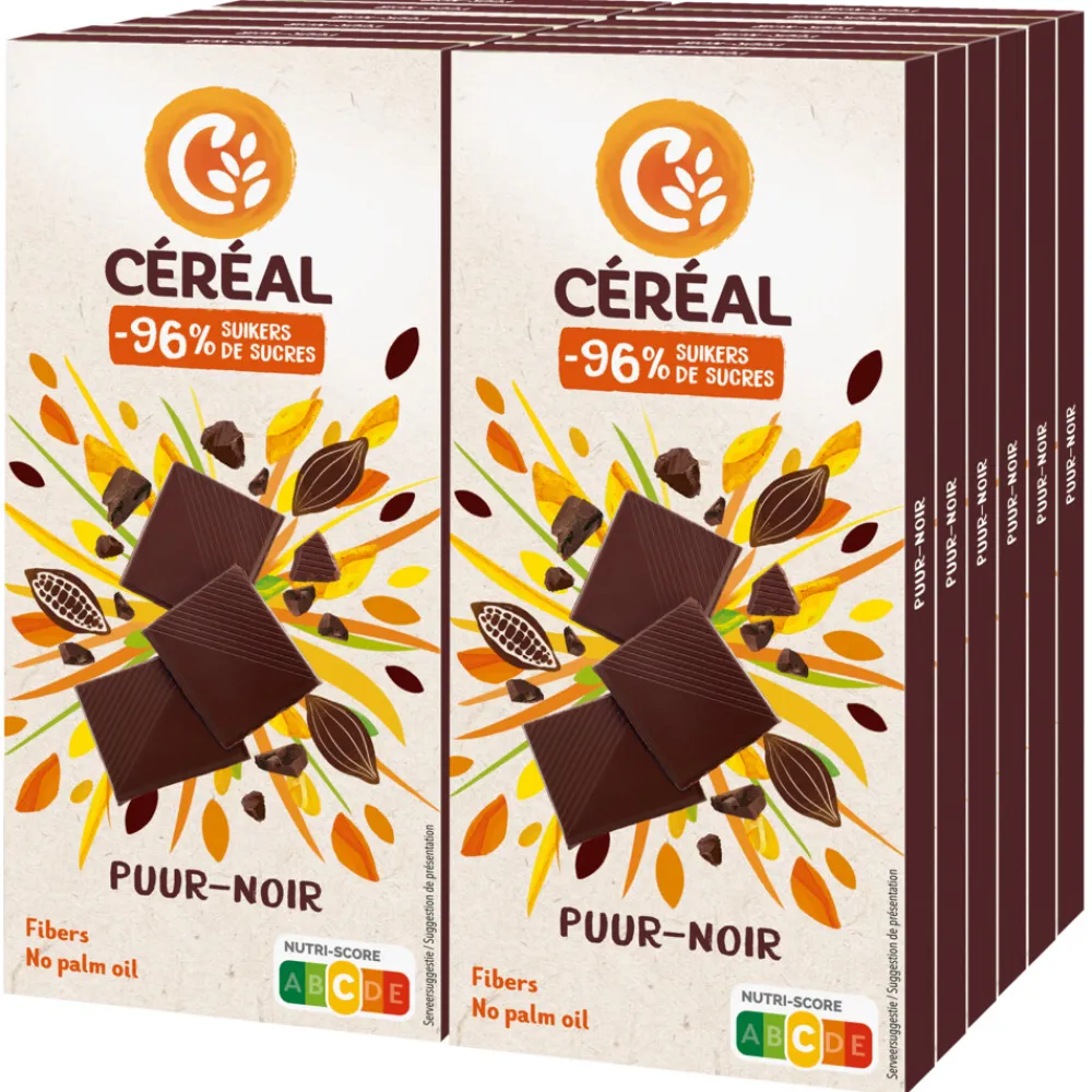 Chocolade<Céréal 12x Chocotablet Puur 80 gr
