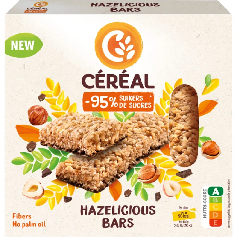 Snacks|Snacks & Tussendoortjes<Céréal 5x Hazelicious Bars 3 x 23 gr