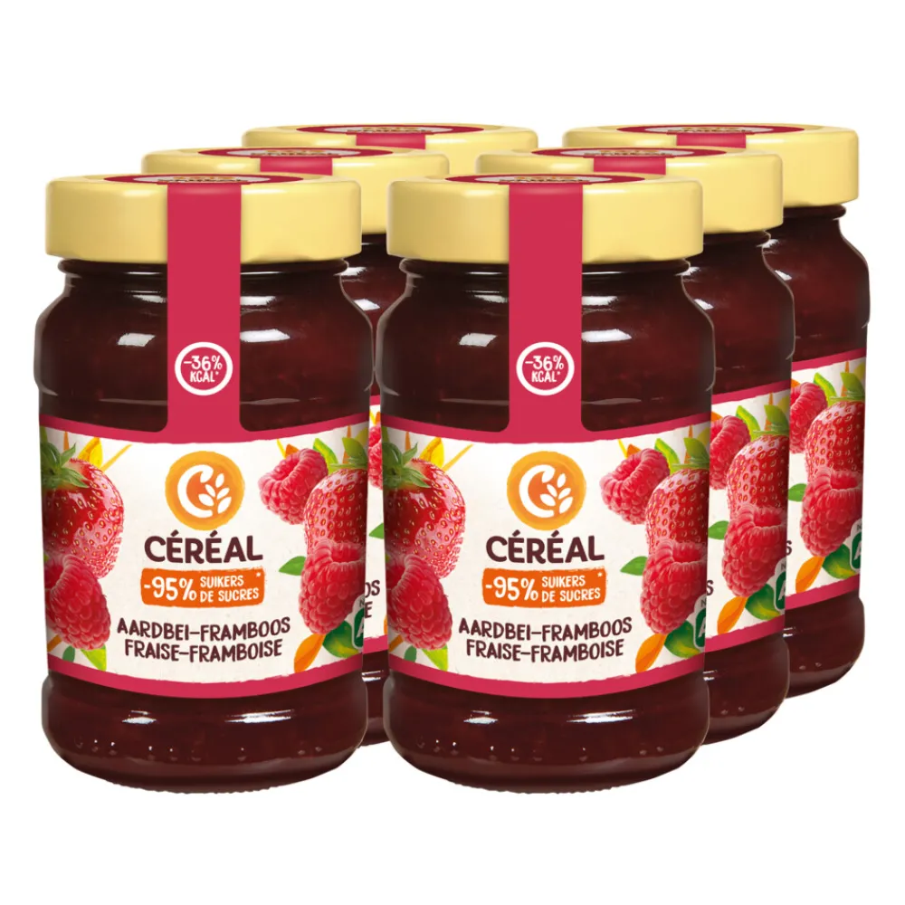 Outlet 6x Jam Aardbei & Framboos 270 gr Beleg