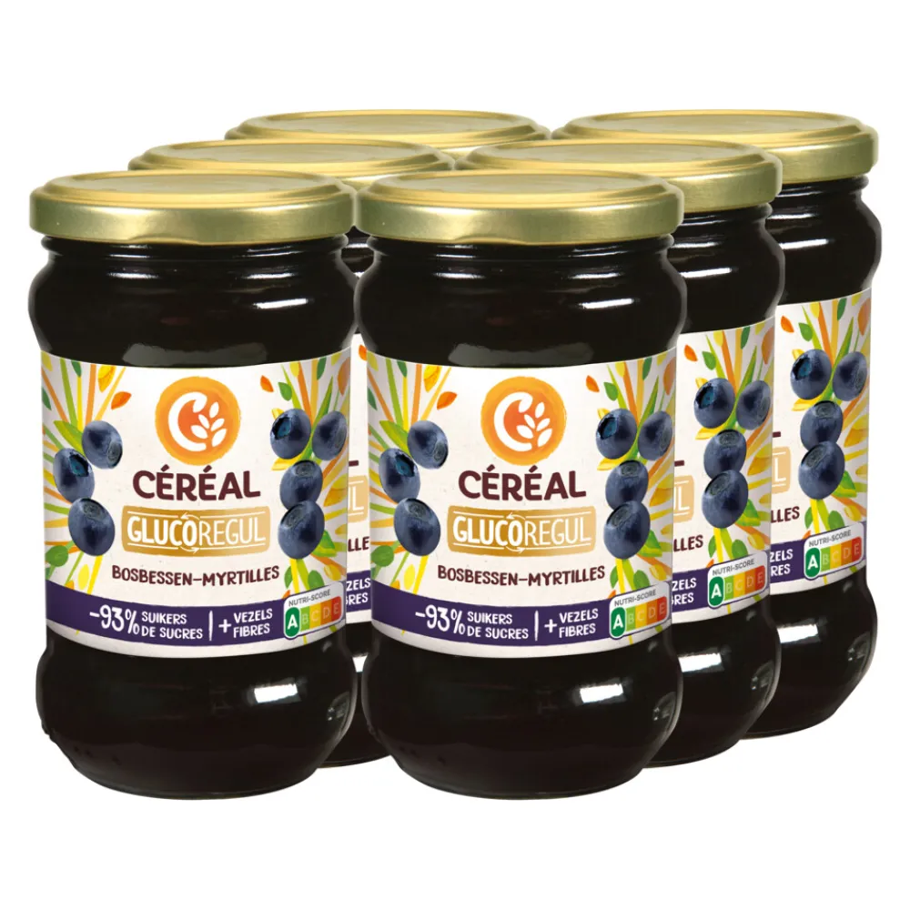 Clearance 6x Jam Bosbessen 320 gr Beleg
