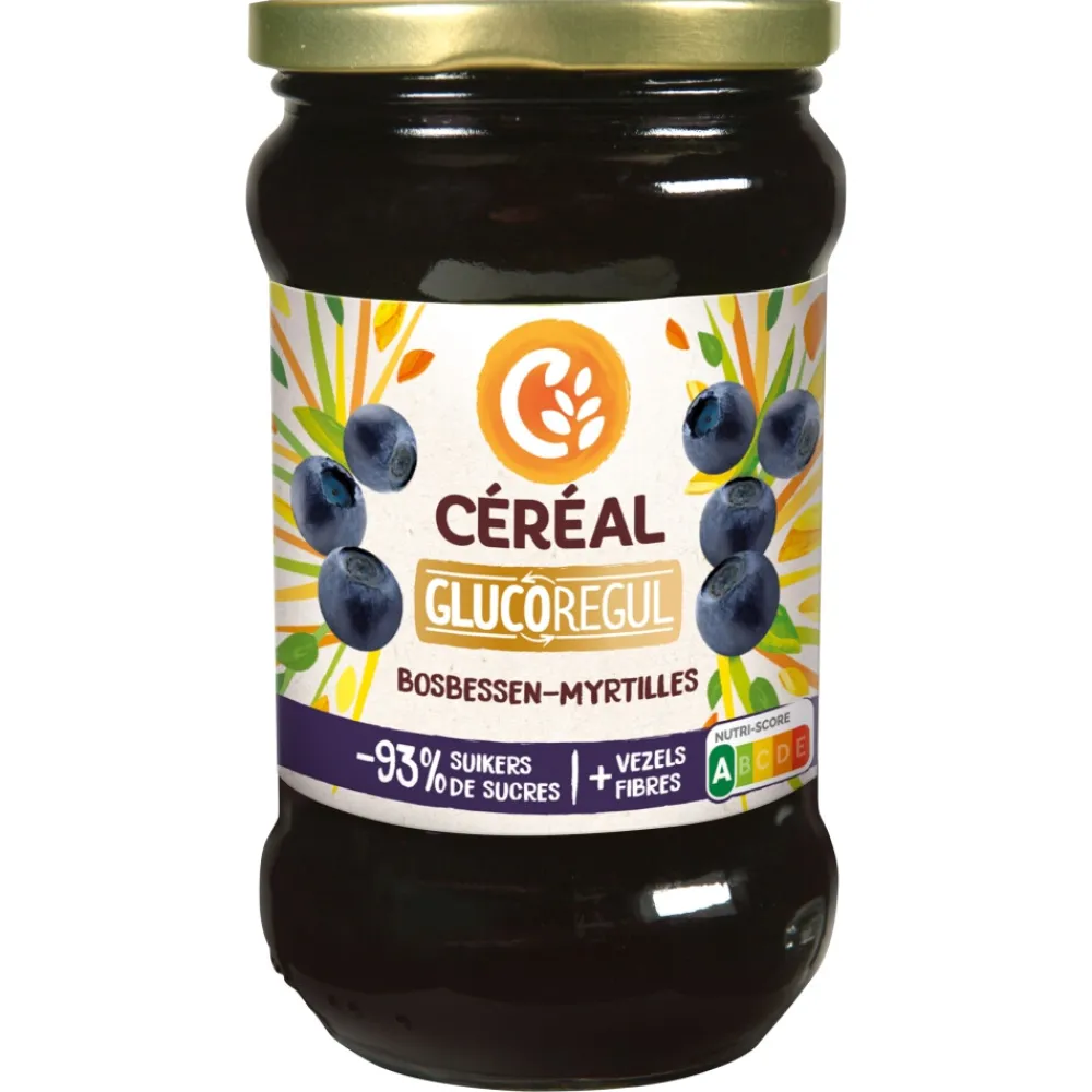 Beleg<Céréal 3x Jam Bosbessen 320 gr