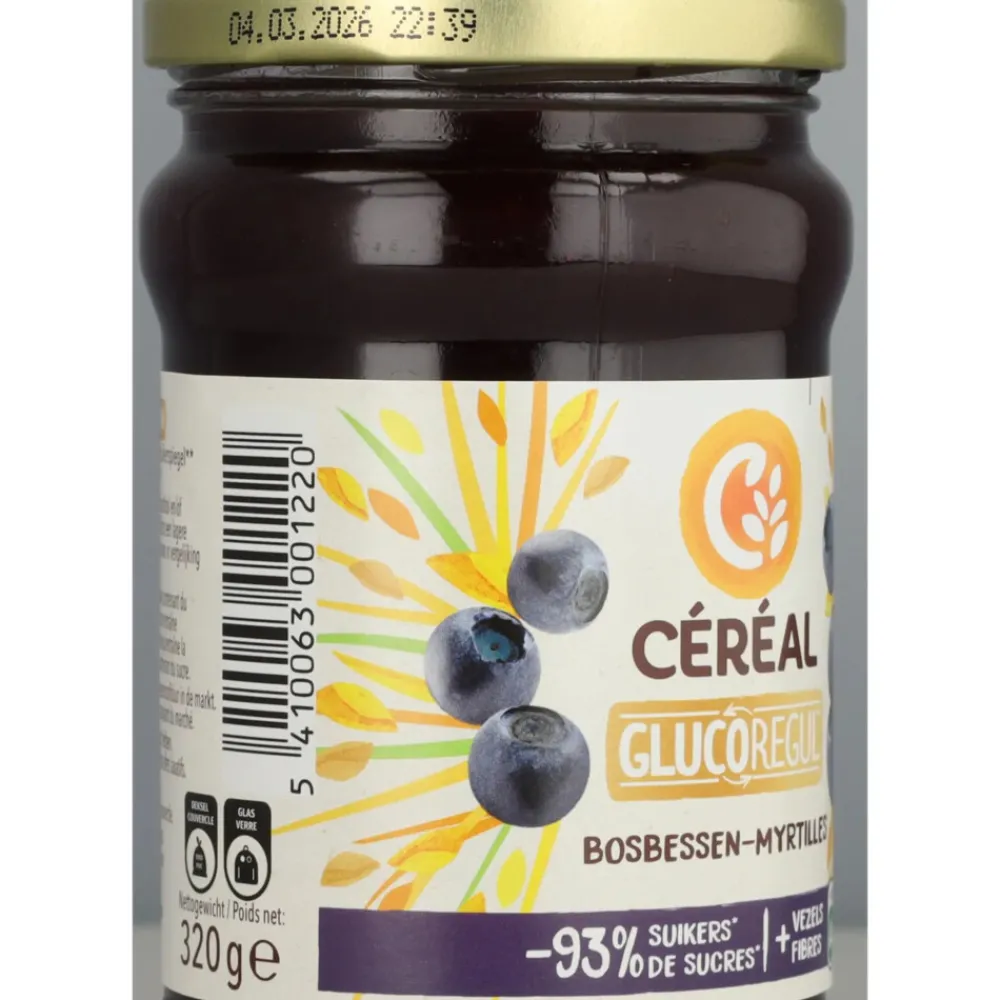 Beleg<Céréal 3x Jam Bosbessen 320 gr