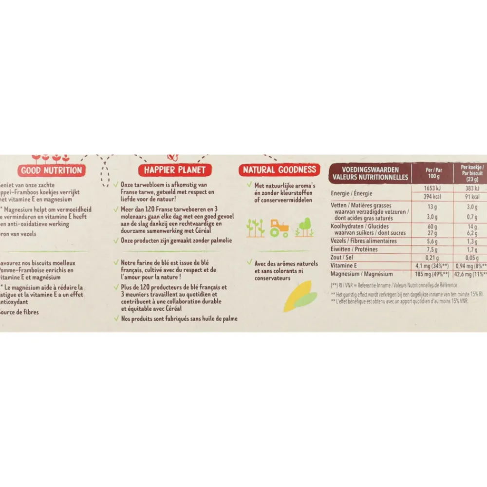 12x Koekjes Appel-Framboos 138 gr Koek