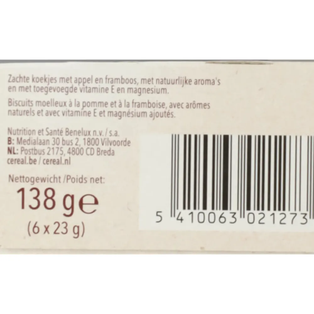 12x Koekjes Appel-Framboos 138 gr Koek