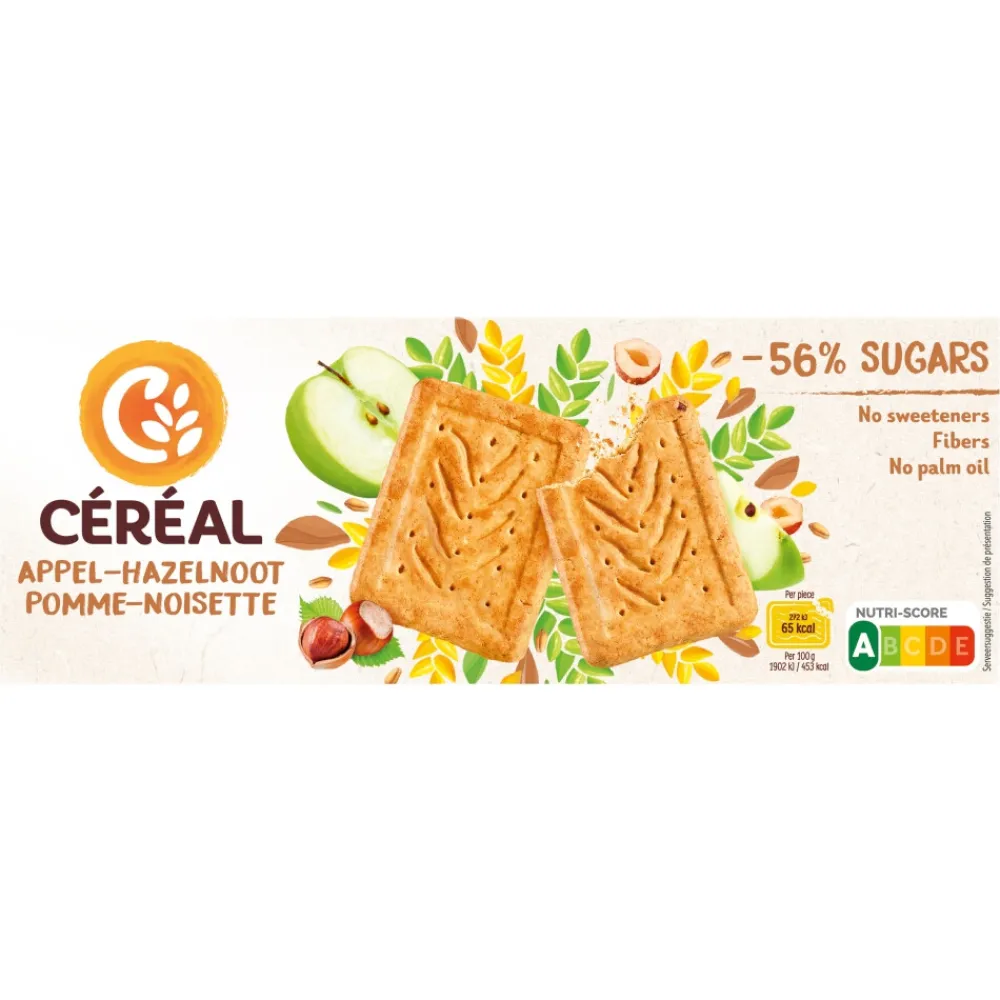 Clearance 3x Koekjes Appel-Hazelnoot 230 gr Koek