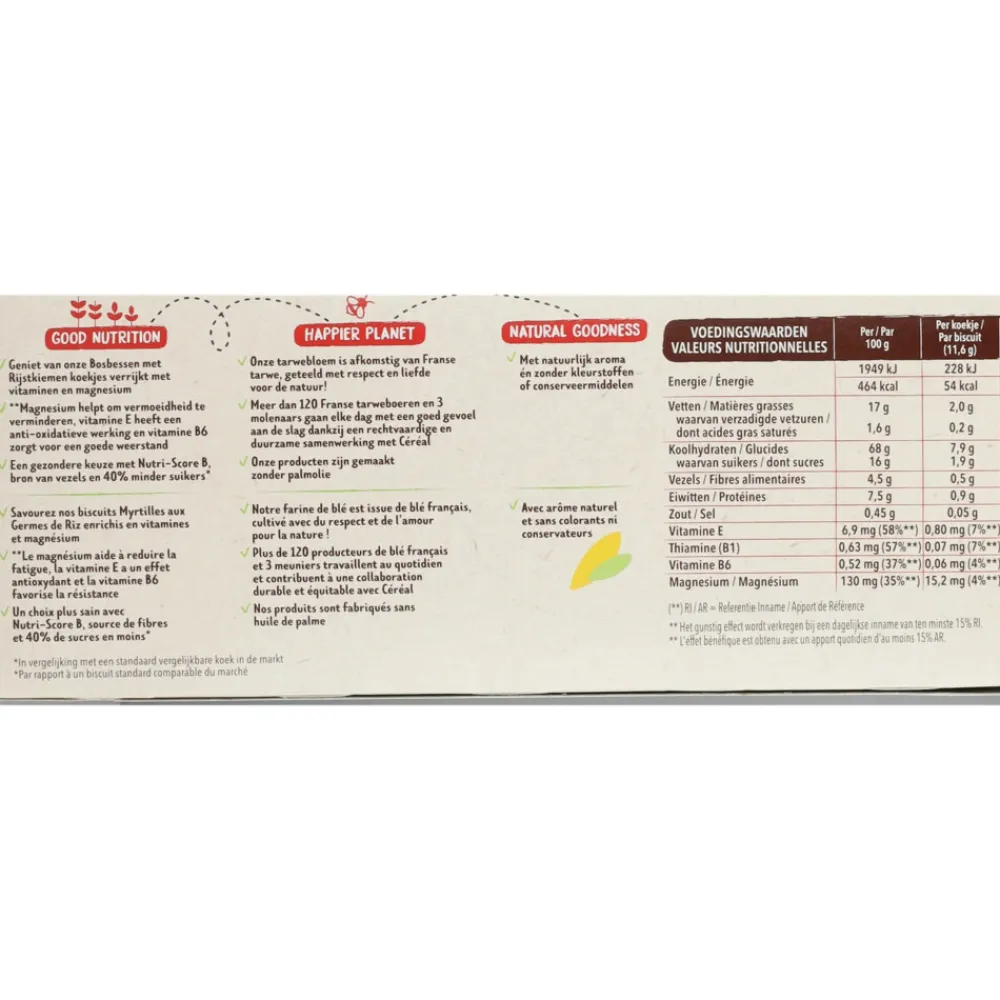 12x Koekjes Bosbessen Rijstkiemen 140 gr^Céréal New