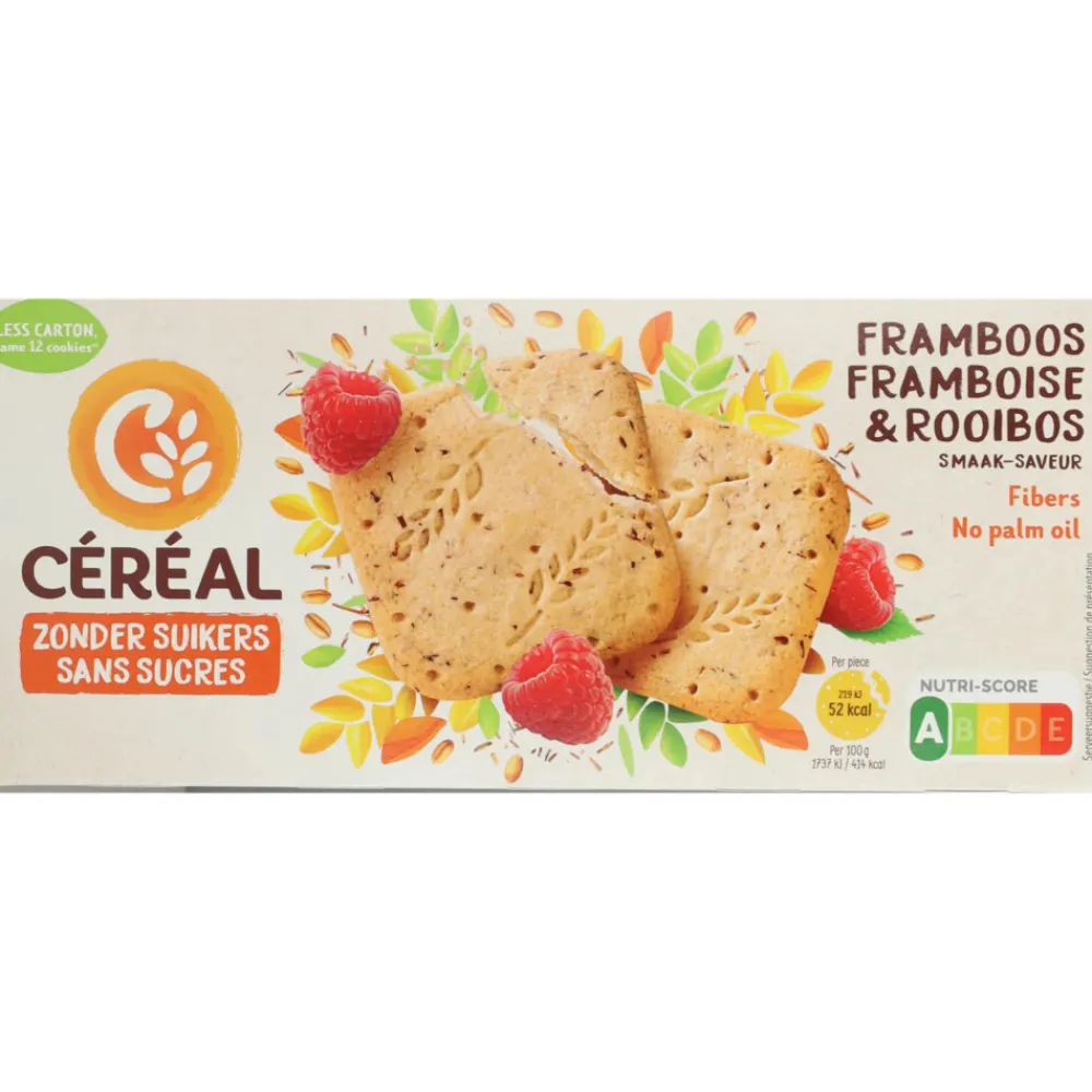 Koek<Céréal 3x Koekjes Framboos Rooibos 150 gr