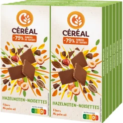Chocolade<Céréal 10x Melkchocolade Tablet met Hazelnoot 100 gr