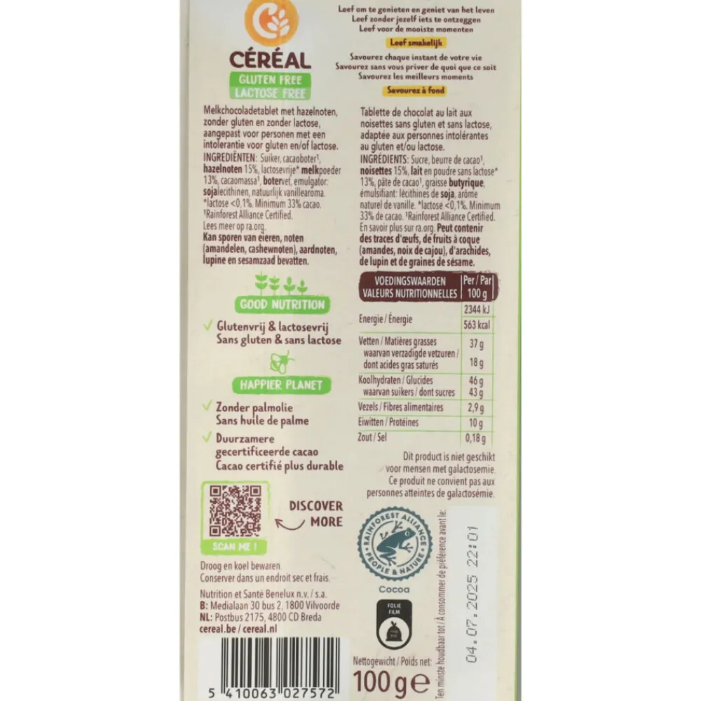 Outlet 5x Melkchocolade Tablet met Hazelnoot 100 gr Chocolade