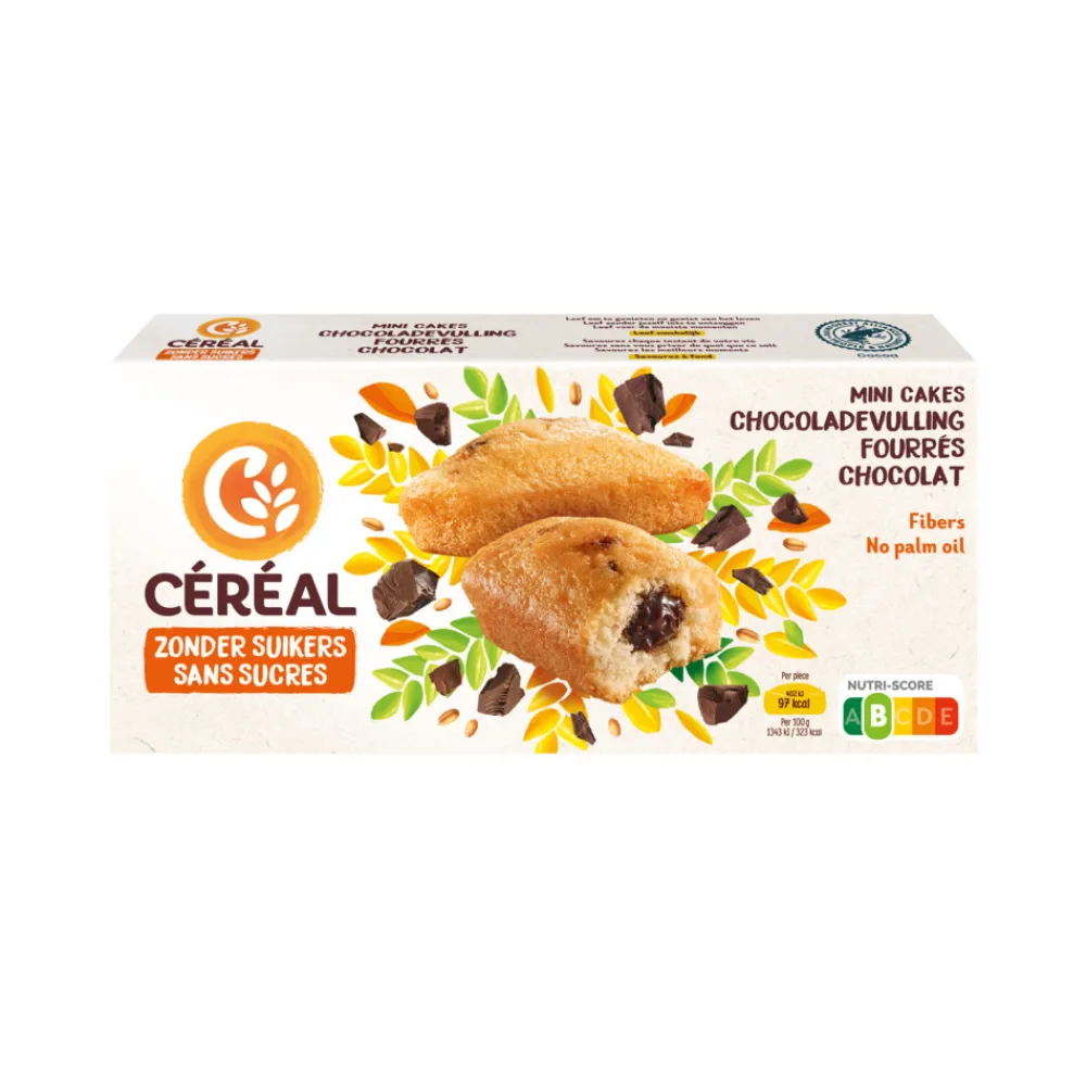 Snacks<Céréal 3x Mini Cakes Chocoladevulling 150 gr