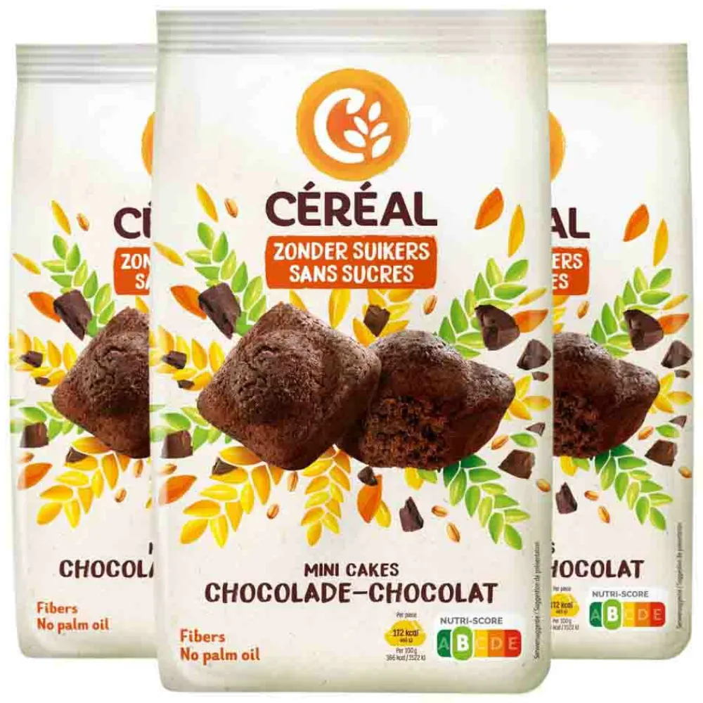 Snacks<Céréal 3x Mini Cakes Chocolade 196 gr