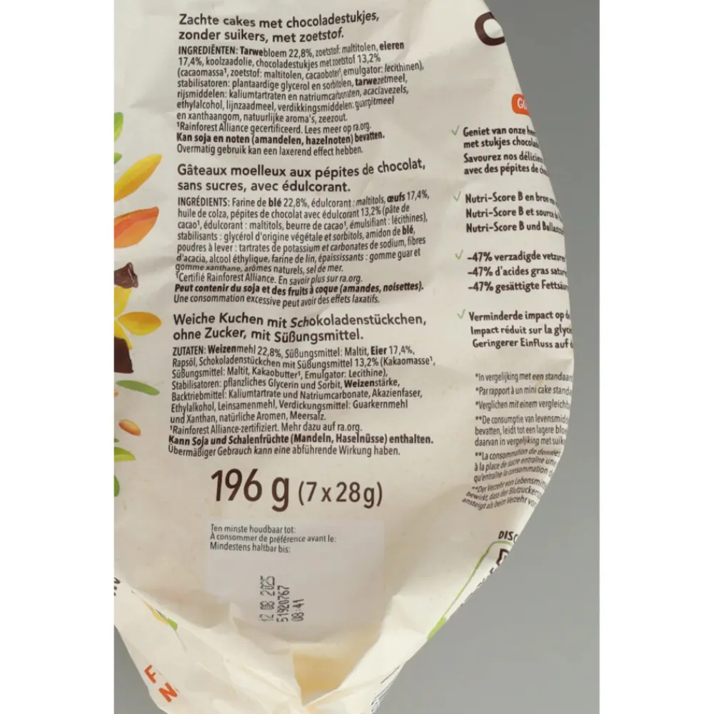 Snacks|Snacks & Tussendoortjes<Céréal 6x Mini Cakes Stukjes Chocolade 196 gr