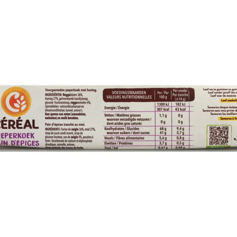 Koek<Céréal 3x Ontbijtkoek Honing 300 gr