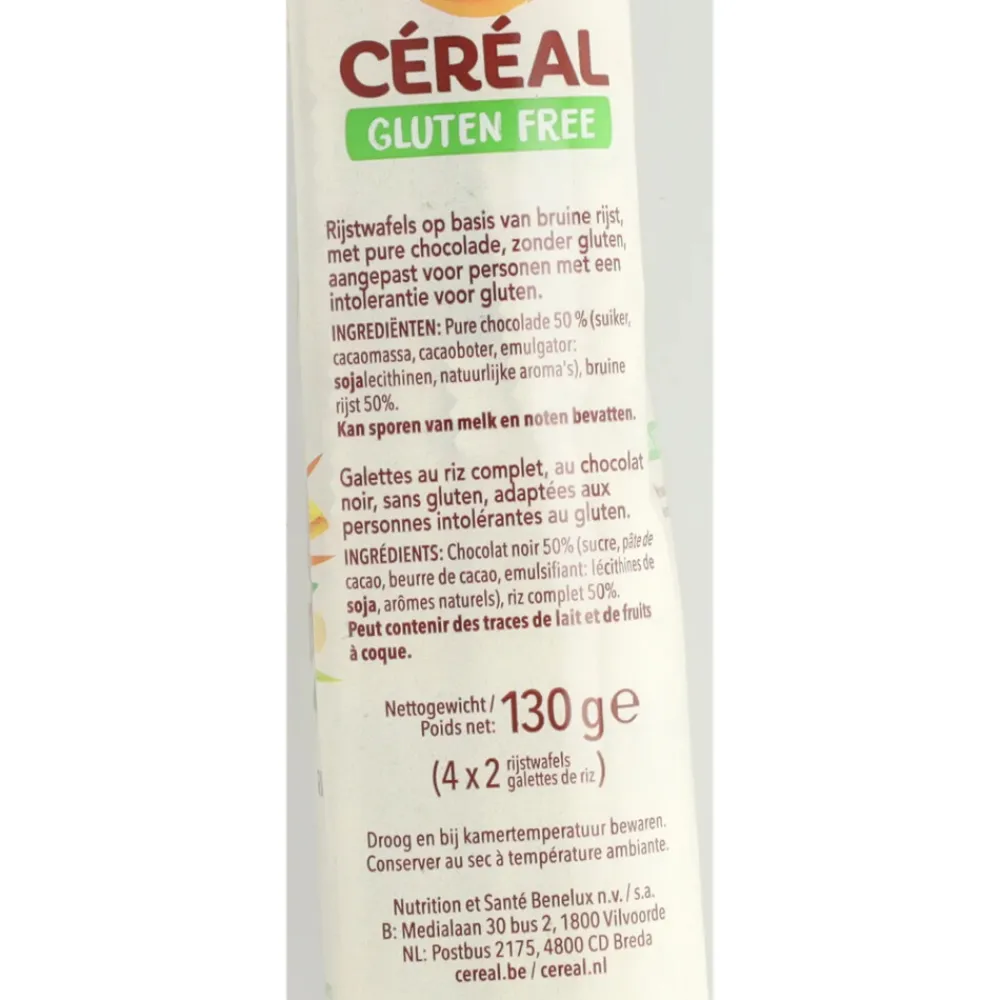 3x Rijstwafel Pure Chocolade 130 gr^Céréal New
