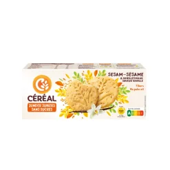 Koek<Céréal 3x Sesamkoekjes met Vanillesmaak 132 gr