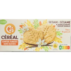 Koek<Céréal 3x Sesamkoekjes met Vanillesmaak 132 gr