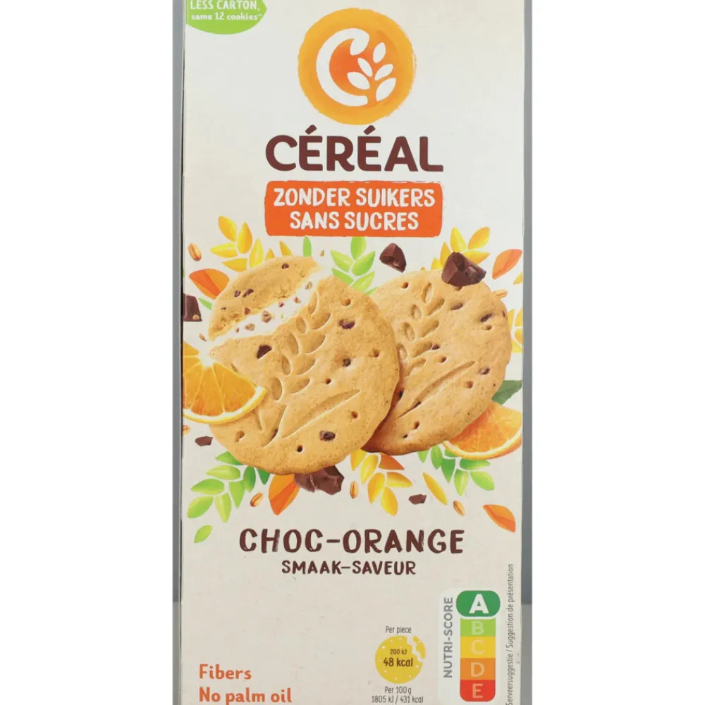 Koek<Céréal 12x Zandkoekjes Chocolade & Sinaasappel 132 gr