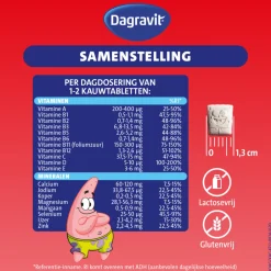 2x Multivitamine Kids Extra 6-12 Jaar Spongebob 60 kauwtabletten^Dagravit Sale