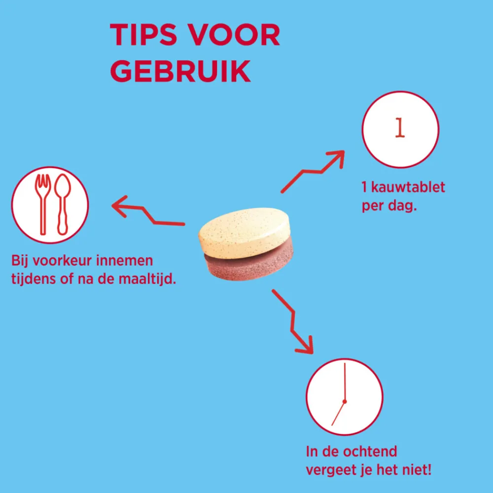 2x Totaal 30 Weerstand & Energie 50 kauwtabletten Weerstand & Energie|Multi Vitaminen En Mineralen