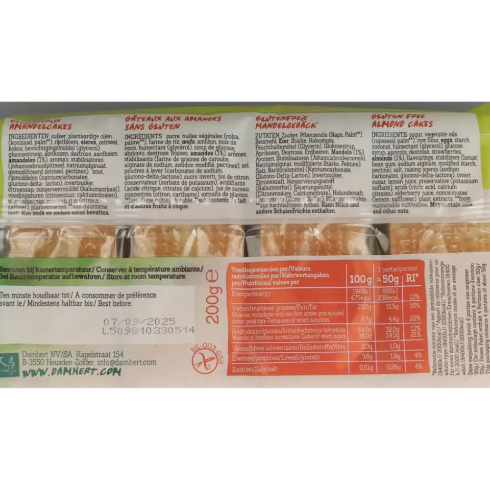 Best 3x Amandelgebak Glutenvrij 200 gr Koek|Glutenvrij