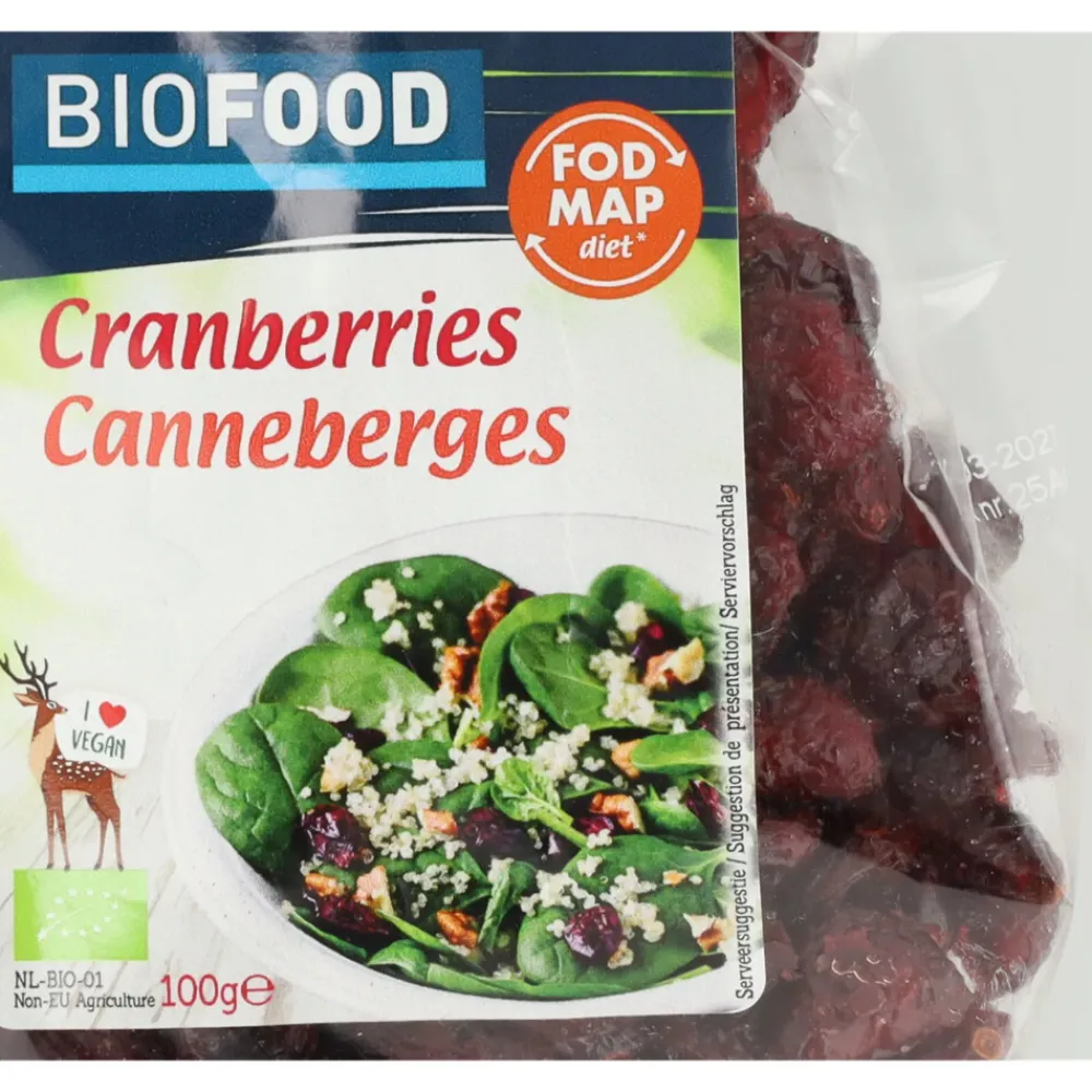 Outlet 3x Biofood Cranberries Biologisch 100 gr Superfoods