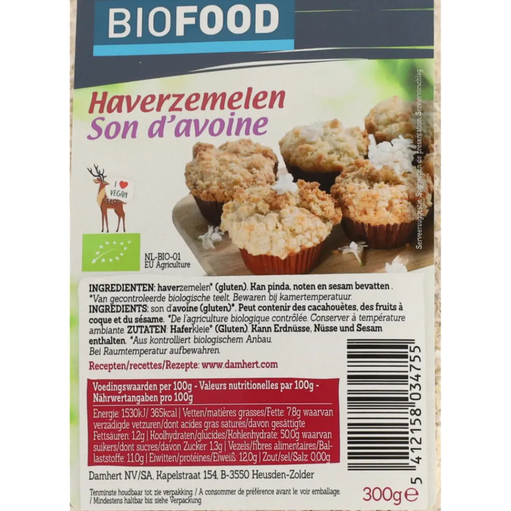 Zaden|Pitten<Damhert 3x Biofood Haverzemelen Biologisch 300 gr