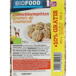 Pitten<Damhert 3x Biofood Zonnebloempitten Biologisch 500 gr