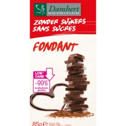 Chocolade<Damhert 3x Chocoladetablet Fondant Zonder Suikers 85 gr