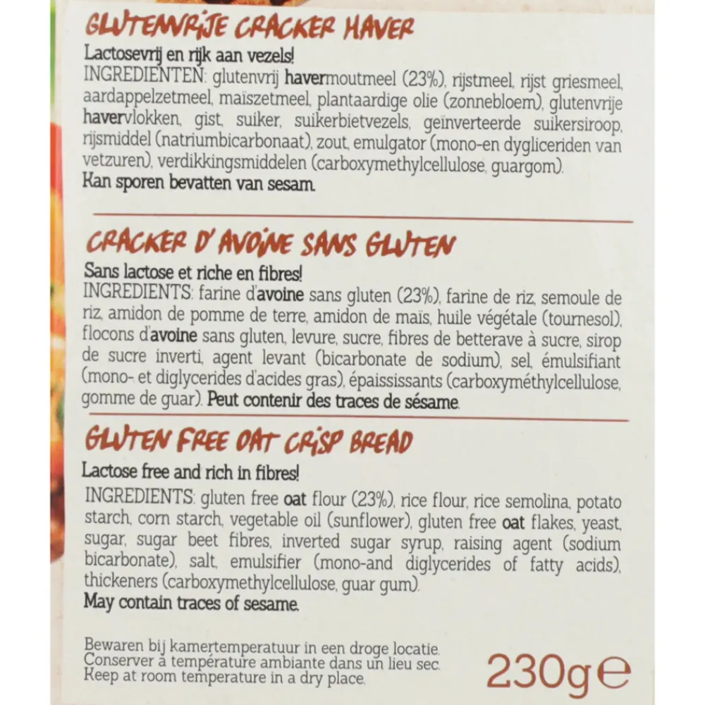 3x Crackers Haver Glutenvrij Lactosevrij 230 gr^Damhert Outlet