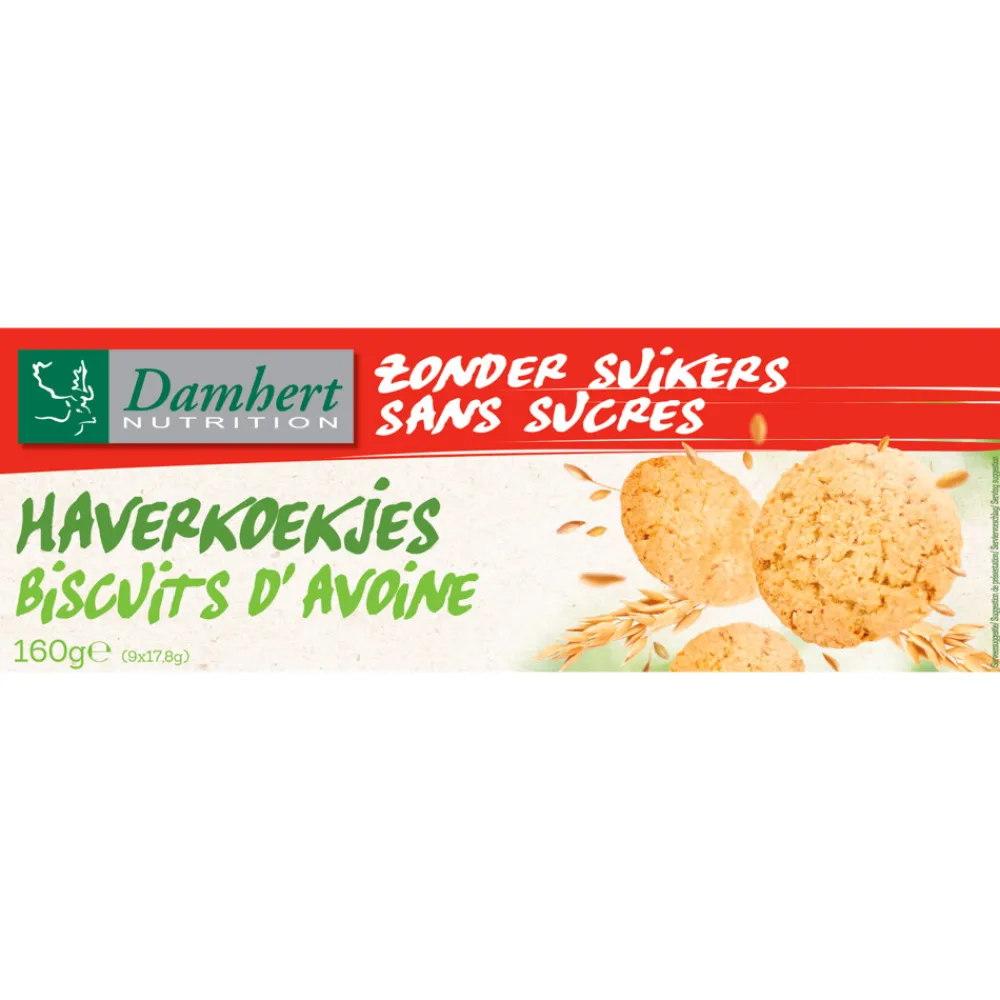 3x Haverkoekjes Zonder Suikers 160 gr^Damhert Hot