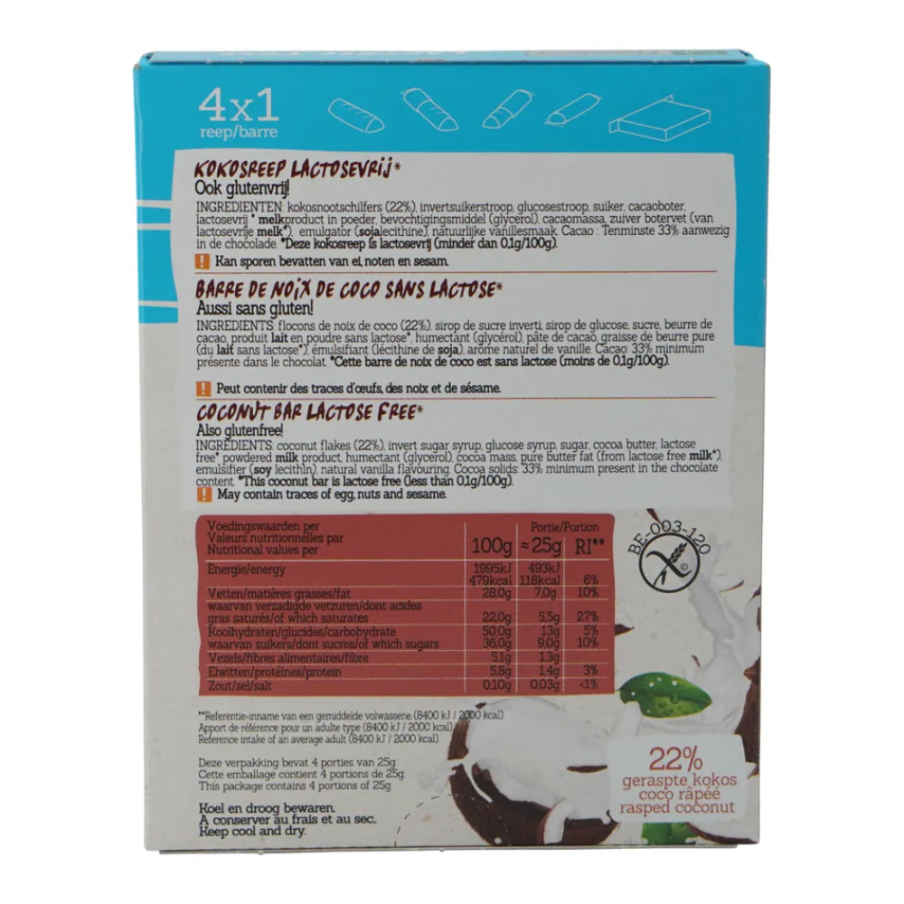 3x Kokosrepen Lactosevrij & Glutenvrij 100 gr Snacks & Tussendoortjes