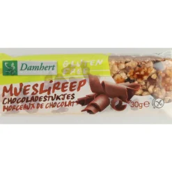 Glutenvrij|Snacks & Tussendoortjes<Damhert 3x Mueslireep Chocolade Glutenvrij 30 gr