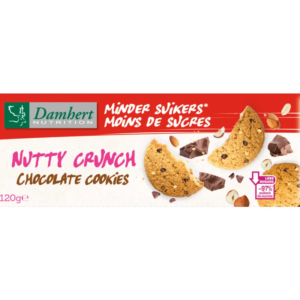Koek<Damhert 3x Nutty Crunch Chocolate Cookies 120 gr