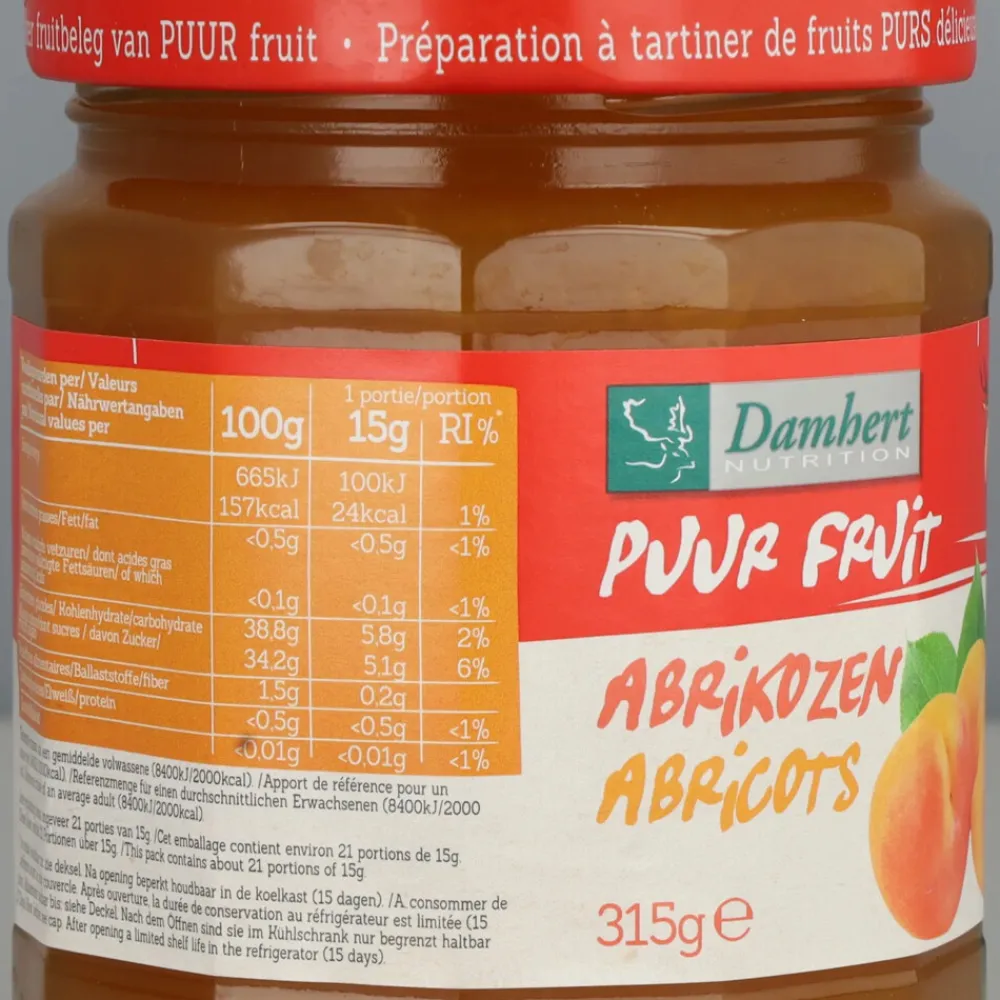Clearance 3x Puur Fruit Confiture Abrikoos 315 gr Beleg
