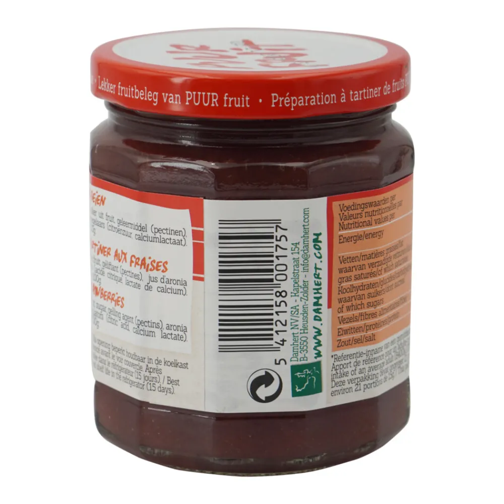 3x Puur Fruit Confiture Aardbei 315 gr^Damhert Best